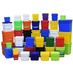 Gland type 5L-25L square /rectangular plastic buckets with handle