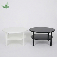 Table basse ronde en bambou moderne, une table d'appoint multifonctionnelle de luxe et une pièce d'accent pour le salon, le bureau à domicile et la décoration d'hôtel