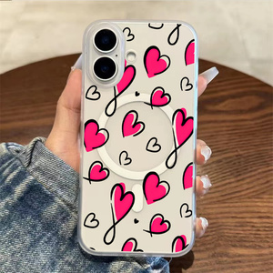 <span class=keywords><strong>Coque</strong></span> de téléphone magnétique transparente et protectrice pour <span class=keywords><strong>iPhone</strong></span> 17 <span class=keywords><strong>Pro</strong></span> <span class=keywords><strong>Max</strong></span>, motif cœur rouge, mignonne, pour femme, compatible avec les modèles 16, 15, 14, 13 – Nouveauté - Product Image 3