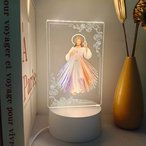 Jesús Virgen María 3D Night Lights Nueva <span class=keywords><strong>luz</strong></span> acrílica 3D Personalizable Home Dormitorio Lámpara decorativa - Product Image 2