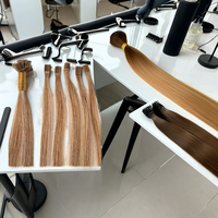 Extensiones de Cabello con Punta Plana de Queratina, Cabello Humano 100%, Extensiones de Cabello Remy Ruso con Queratina Plana, Venta al Por Mayor