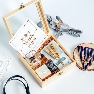 Tùy chỉnh thực hiện rõ ràng Nắp bằng gỗ hình chữ nhật hình hộp đám cưới cho nước hoa Whisky xà phòng quà tặng bao bì Laser khắc cho khách - Product Image 2