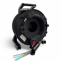 Câble de brassage optique tactique LC 4 fibres sur bobine TPU 50m 100m G657A1, cordon de brassage blindé avec tambour pour événements en direct