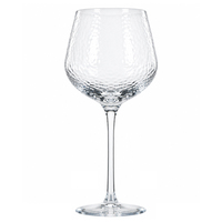 Verres à Pinot Noir élégants, gobelets à vin de Bourgogne texturés, verres à pied cannelés, verrerie haut de gamme pour une décoration de table luxueuse