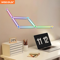 Barre lumineuse LED RGB intelligente à synchronisation musicale USB, moderne, blanche, à 9 segments, pour la décoration intérieure et le streaming de jeux