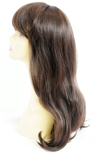 Perruque synthétique coréenne haut de gamme résistante à la chaleur - Perruque naturelle à ondulations lâches et dégradées avec frange pour femmes - Product Image 2