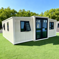 Maison conteneur préfabriquée extensible en acier léger, mobile, pour bureau, cuisine, chambre, dortoirs, étanche et alimentée à l'énergie solaire