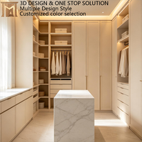 Vestiaire sur mesure moderne nordique en MDF blanc écologique avec fermeture douce et étagères réglables du sol au plafond