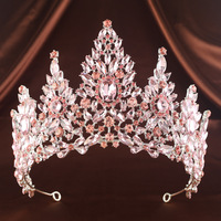 Couronne de Mariée en Alliage de Cristal et Strass Style Baroque pour Concours de Beauté, Bal de Promo, Anniversaire, Mariage
