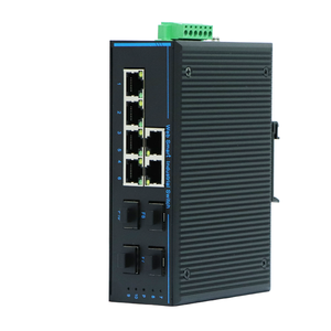 Commutateur Ethernet industriel de gestion WEB, 4 ports SFP avec 6 ports RJ45, rail DIN 35, commutateur réseau POE géré L2 Gigabit - Product Image 1