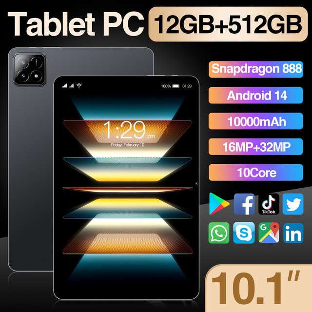 Original Pad 6S Smart Tablet 5G 12GB 512GB 32MP Multi Language 10 Core