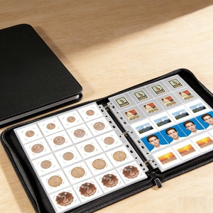 Album à monnaies en cuir PU écologique, capacité 100 pochettes, 10 pages, organisateur étanche, couleur et logo personnalisables, sécurisé pour les photos et les jetons - Product Image 4