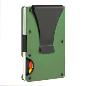 Portefeuille pour cartes en alliage d'aluminium ultra fin, blocage RFID, pince à billets magnétique, style fibre de carbone, porte-cartes de visite - Product Image 3
