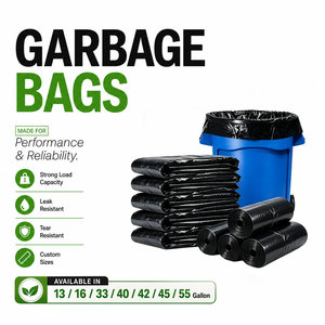ถุงขยะพลาสติกสีดำสำหรับงานอุตสาหกรรม ยี่ห้อไท่หยาง ผลิตจาก LDPE HDPE  แบบปิดผนึกด้วยความร้อน ถุงใส่ขยะ ถุงขยะ PE ผลิตในจีน - Product Image 1