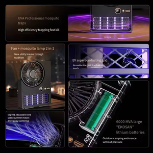 2 in 1 Mini Electric Fan und Bug Zapper Tragbare elektronische Killer lampe mit Lüfter mücke - Product Image 6