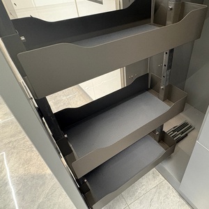 Alacenas para despensa independientes, estanterías de almacenamiento, gabinetes de cocina de acero inoxidable con cestas extraíbles - Product Image 3