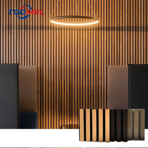 Panneaux muraux en lattes de <span class=keywords><strong>bois</strong></span> naturel 2400*600 mm, panneaux acoustiques en noyer, panneau acoustique à lattes 27-13, décoration murale 25-15 - Product Image 2