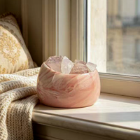 Pot en céramique vide rose et gris moderne pour pierres aromatiques, personnalisable, pour bougies parfumées en cire – Vente en gros