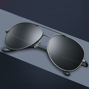 2024 Stylish Retro <b>Driving</b> Oval Metal Frame Sunglasses with UV400 PC Lenses for Men Black Outdoor Sports Wholesale - Product Image 2