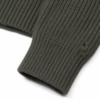 Pull en maille côtelée déchiré personnalisé pour homme, col rond, manches longues, coupe décontractée, style streetwear, fournisseur en gros OEM ODM