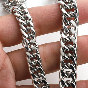 Cadena Cubana para Hombre, Acero Inoxidable, 8.5mm, Chapado en Oro, Doble Capa, Collar y Pulsera, Joyería de Moda DIY, Origen Zhejiang - Product Image 3