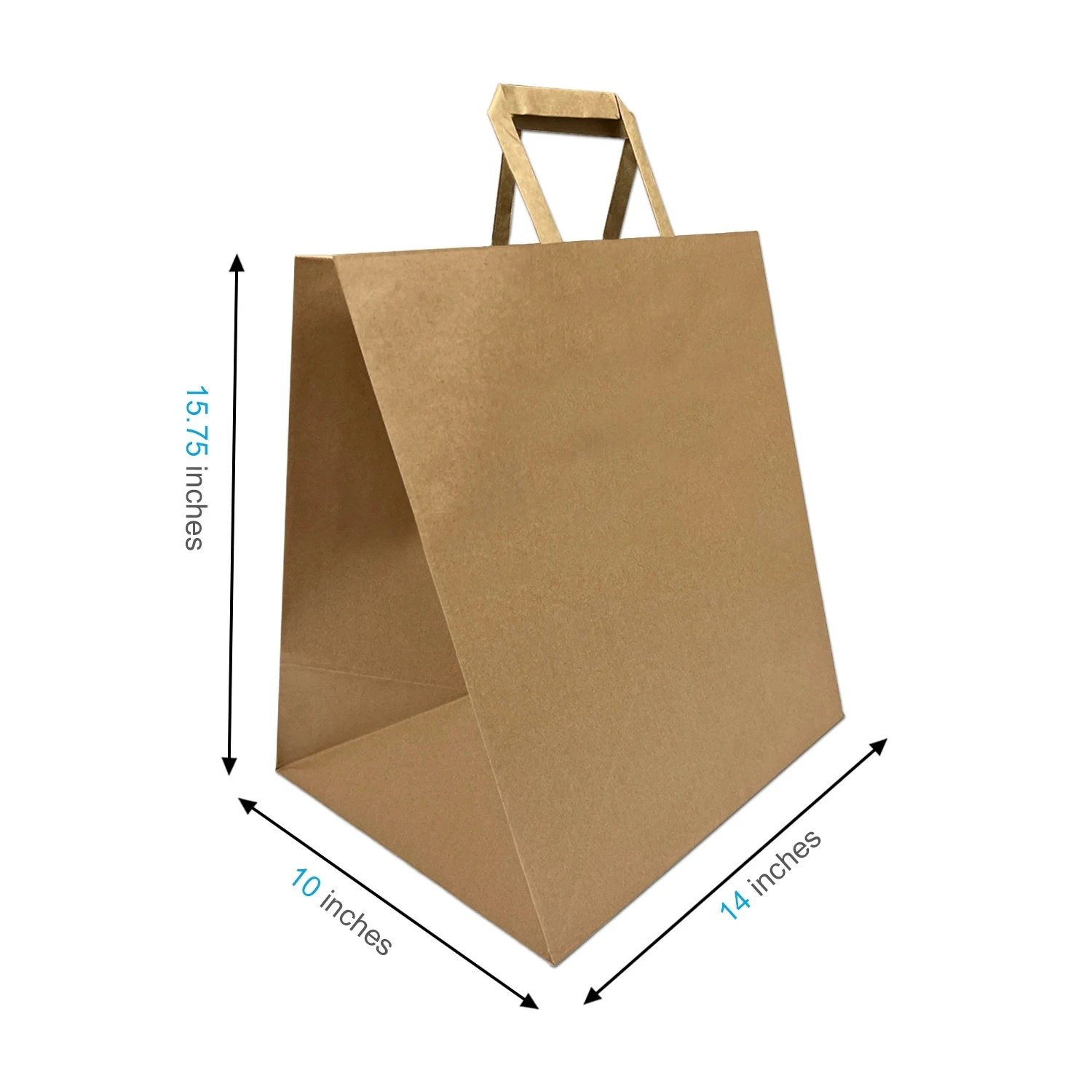 Kraft Paper Bags with Flat Handles 14x10<i></i>x15.75 inches