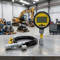 Kit de test de manomètre hydraulique numérique CNXE HPT-10000PSI-KIT avec jeu de raccords rapides pour Cat, Bobcat, John Deere, Case Construction