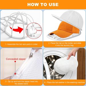 Cage de lavage pour casquettes de baseball, nettoyeur de casquettes pour machine à laver ou lave-vaisselle - Product Image 4
