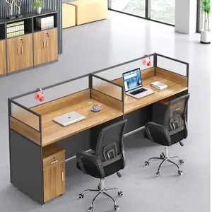 Ekintop meja kerja furnitur kantor, stasiun kerja partisi kantor kayu dengan 6 Laci stasiun kerja meja furnitur kantor