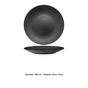 Plato de Cena Negro Mate Gural, Porcelana Nueva, 30 cm, Suministros para Hostelería, Vajilla al por Mayor - Product Image 3