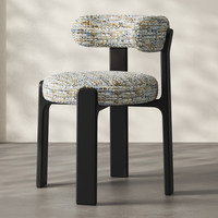 Chaise de salle à manger en bois massif de style français rétro du milieu du siècle, revêtement en cuir, écologique, durable, design portable, légère