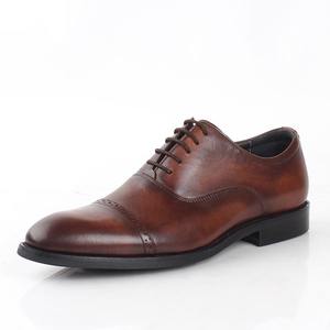 Chaussures Oxford en cuir de vache authentique à bout pointu avec semelle amortissante et doublure respirante pour hommes, chaussures de ville et habillées - Product Image 1