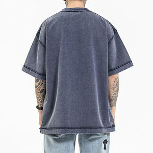 Chất Lượng Cao Biểu Tượng Tùy Chỉnh Nặng 100% Cotton Rắn Màu Ngắn Tay Áo T Áo Sơ Mi Đồng Bằng Vòng Cổ Áo Thun Cho Nam Giới - Product Image 5