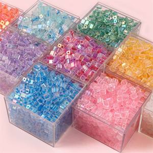 Hisenlee 5mm verre <span class=keywords><strong>sucre</strong></span> Cube perles perles <span class=keywords><strong>en</strong></span> vrac pour bricolage à la main perles Bracelet collier accessoires <span class=keywords><strong>de</strong></span> vêtement - Product Image 3