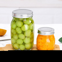 Bocaux en verre sans PFAS avec couvercles dorés, plusieurs tailles (150 ml-1000 ml) pour l'organisation du garde-manger, ensemble de bocaux esthétiques pour la cuisine
