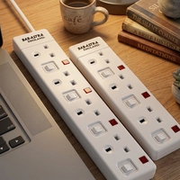 Rallonge électrique 13A type UK avec interrupteur, USB Type-C, 4 ports, 220-250V, 4 prises, câble de 2m/3m/5m pour usage résidentiel