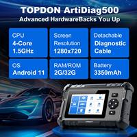 TOPDON ArtiDiag500 con AutoVIN, Transmisión de Datos en Tiempo Real, 6 Funciones de Reinicio (Aceite, TPMS, EPB, SAS, BMS, Aceleración) para 4 Sistemas