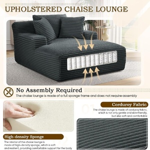 Fauteuil inclinable d'intérieur moderne <span class=keywords><strong>extra</strong></span>-<span class=keywords><strong>large</strong></span> avec canapé en chenille doux et rembourré, confortable et moelleux, avec structure en bois - Product Image 4