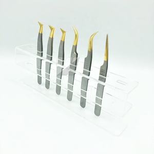 Pince à épiler d'extension de cils en acier inoxydable japonais enduit de gris de haute qualité pointu Logo personnalisé poignée durable professionnelle - Product Image 1