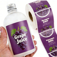 Autocollant personnalisé imperméable auto-adhésif pour fruits et boissons, emballage de bouteilles en plastique pour jus avec étiquette privée
