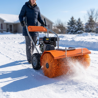 Balayeuse à neige rotative manuelle avec tête de souffleur à neige optionnelle de 56 cm et lame de charrue à neige de 80 cm pour allée de jardin