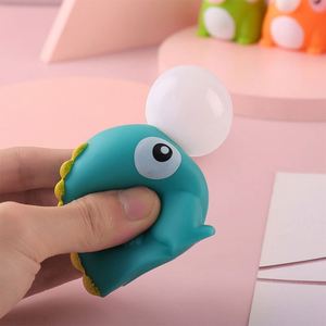 Custom Fidget Toy-<b>Bubble</b>-Blowing Dinosaur Squeaky Squishy - Adorable Stress-Relief and Venting Toy for <b>Kids</b> - Product Image 5