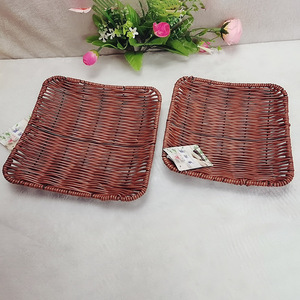 Oval Plastic Woven <b>Basket</b> With Handles Size M For Food Storage And Serving Snack Dessert <b>Bread</b> Fruit Bowl - Product Image 3