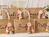 Sacs de faveur de mariage personnalisés réutilisables-Pochette cadeau de mariée en jute biodégradable