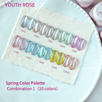 YOUTH ROSE Gel Cat Eye Super Brillant Professionnel – Fournitures de Vernis Gel 30 Couleurs Haute Qualité Non Toxique Inodore Effet Œil de Chat pour Ongles
