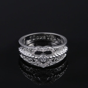 Anello in zircone intagliato a forma di cuore, alla moda, per uomo e donna, gioiello da coppia, da indossare tutti i giorni, idea regalo - Product Image 6