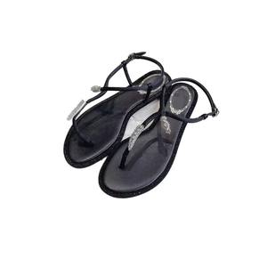 Sandales pour femmes à talon épais style féerique avec perles et fourrure moelleuse - Mode estivale, dessus en maille respirante, doublure en fausse fourrure, semelle en caoutchouc - Product Image 5