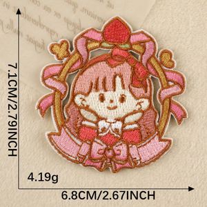 Patchs thermocollants brodés mignons autocollants motif fille de dessin animé, papillon et nœud magique pour la décoration de vêtements et sacs - Product Image 4