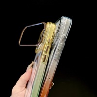 Coque de téléphone transparente dégradée magnétique avec support d'appareil photo pour iPhone 18 Pro Max – Protection intégrale