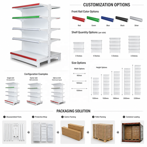 <span class=keywords><strong>Scaffale</strong></span> Gondola per Supermercato a Doppia Facciata, Espositore Leggero in Metallo per Negozi di Alimentari e Retail - Product Image 6